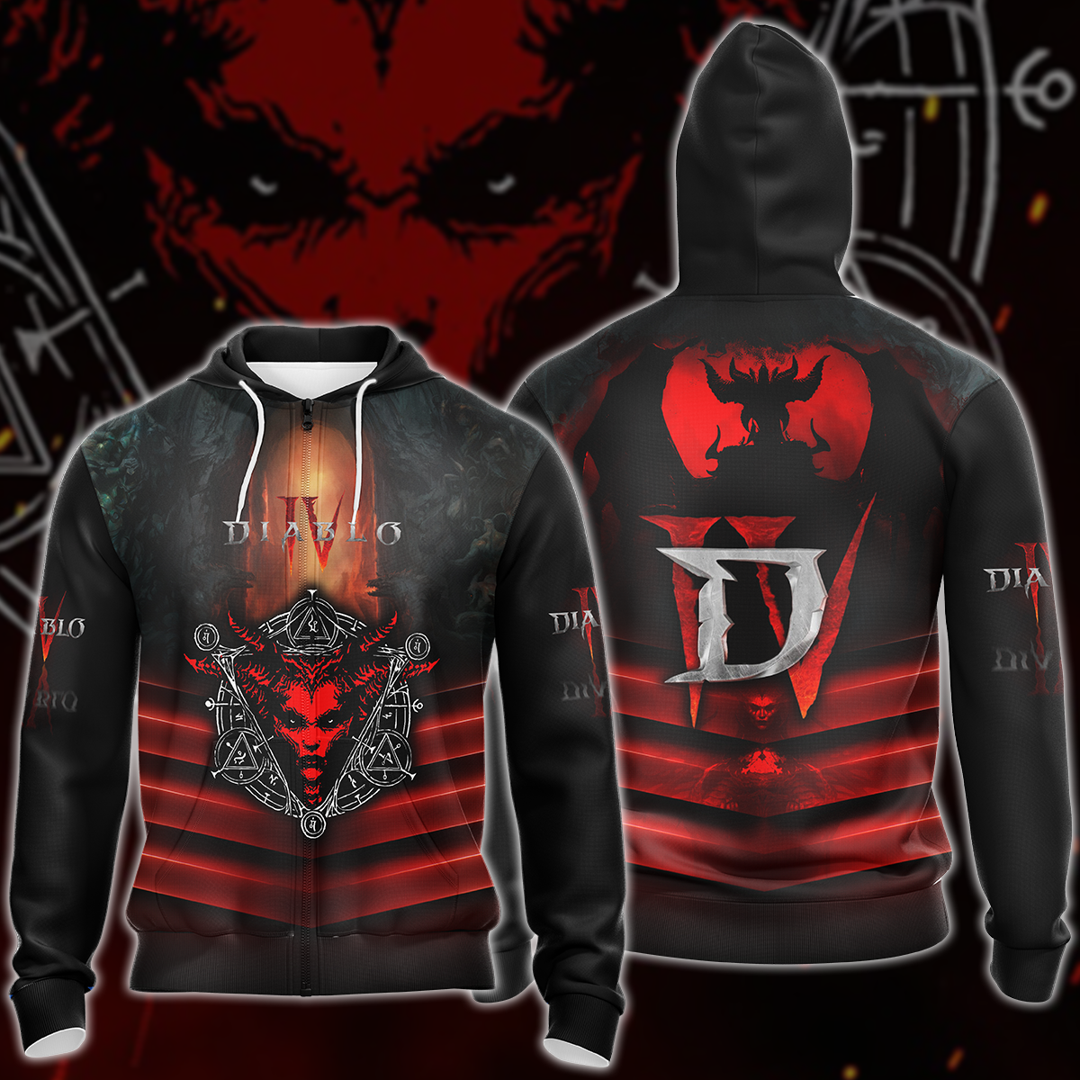 Diablo IV Video Game 3D All Over Printed T-shirt Tank Top Zip Hoodie Pullover Hoodie Hawaiian Shirt Beach Shorts Jogger Zip Hoodie