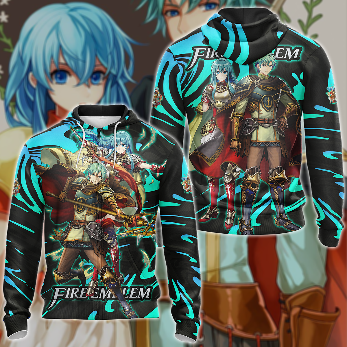 Fire Emblem Ephraim & Eirika Video Game 3D All Over Print T-shirt Tank Top Zip Hoodie Pullover Hoodie Hawaiian Shirt Beach Shorts Jogger Zip Hoodie