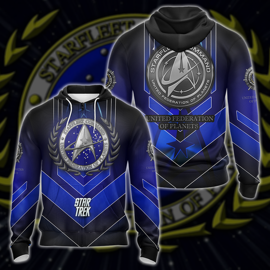 Star Trek United Federation of Planets All Over Print T-shirt Tank Top Zip Hoodie Pullover Hoodie Hawaiian Shirt Zip Hoodie