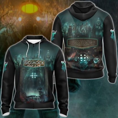 Bioshock Video Game 3D All Over Print T-shirt Tank Top Zip Hoodie Pullover Hoodie Hawaiian Shirt Beach Shorts Jogger Zip Hoodie