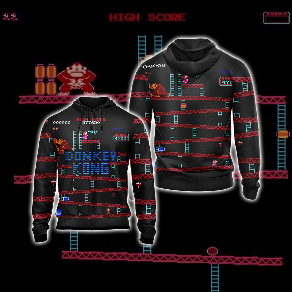 Donkey Kong New Game Unisex 3D T-shirt Zip Hoodie