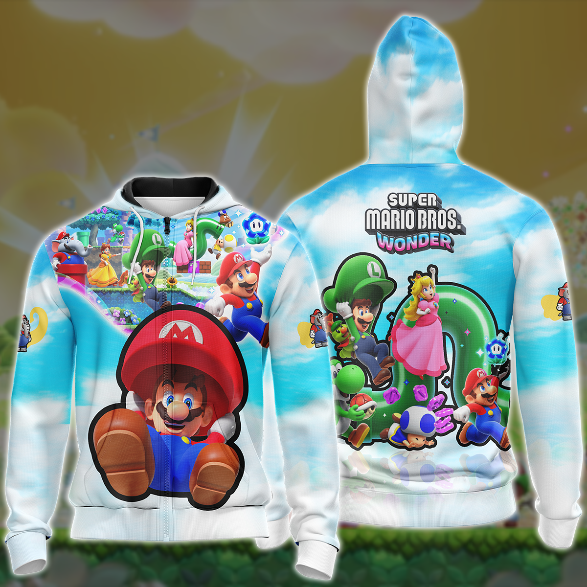 Super Mario Bros. Wonder Video Game All Over Printed T-shirt Tank Top Zip Hoodie Pullover Hoodie Hawaiian Shirt Beach Shorts Joggers Zip Hoodie