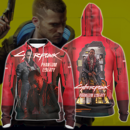Cyberpunk 2077: Phantom Liberty Video Game All Over Printed T-shirt Tank Top Zip Hoodie Pullover Hoodie Hawaiian Shirt Beach Shorts Joggers Zip Hoodie