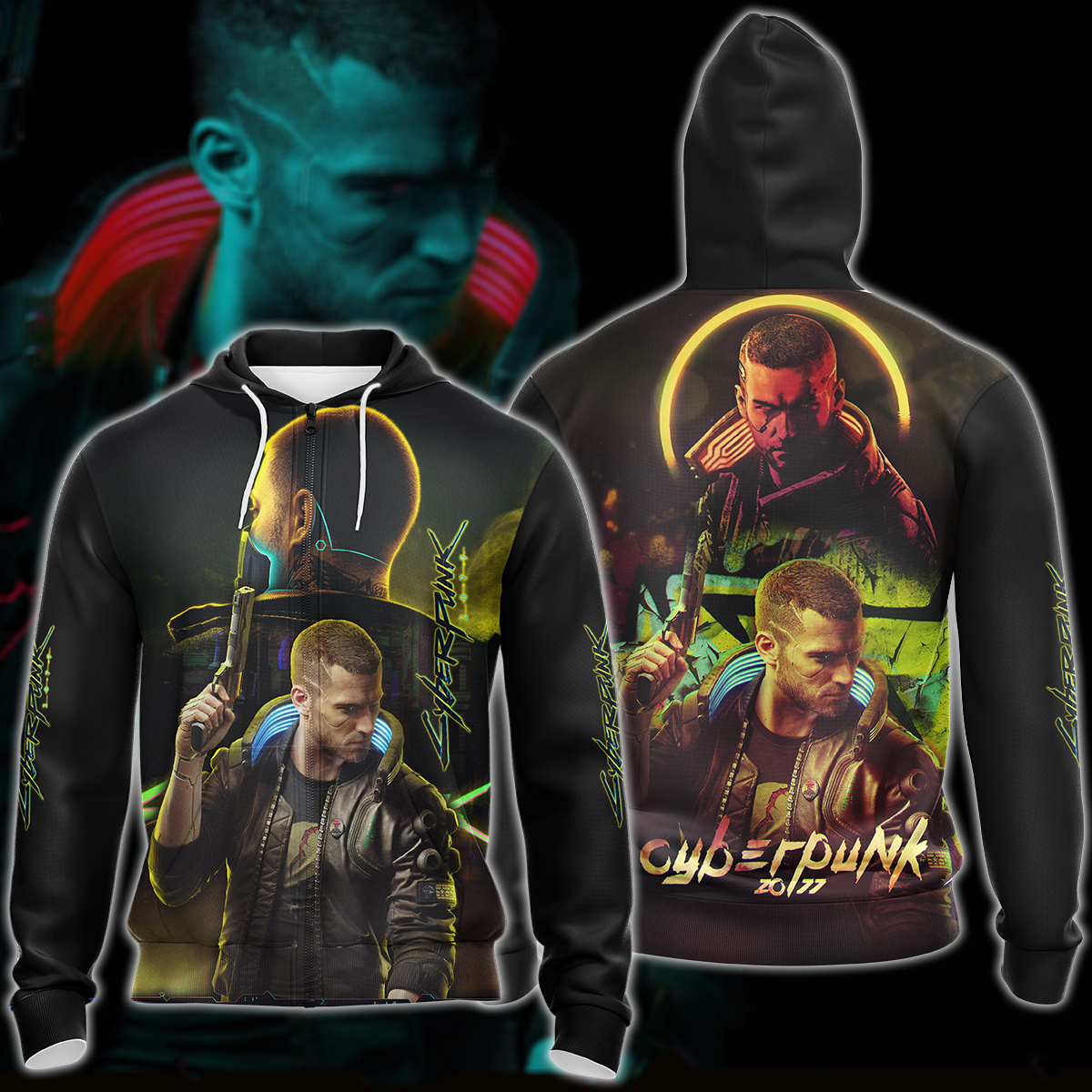 Cyberpunk 2077 Video Game 3D All Over Print T-shirt Tank Top Zip Hoodie Pullover Hoodie Hawaiian Shirt Beach Shorts Jogger Zip Hoodie