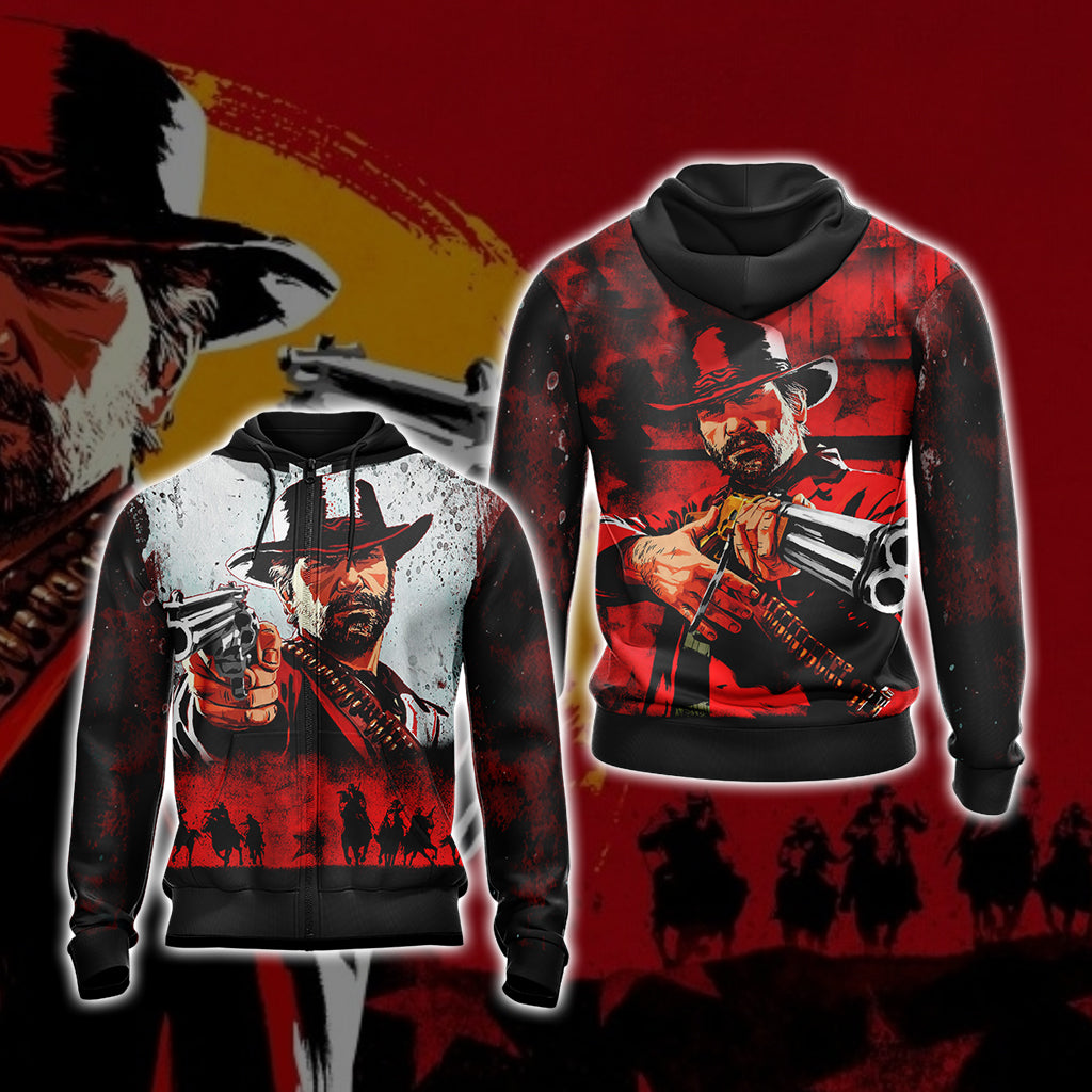 Red Dead Redemption New Collection Unisex 3D T-shirt Zip Hoodie XS 