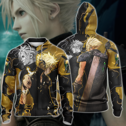 Final Fantasy VII Cloud Strife Video Game 3D All Over Print T-shirt Tank Top Zip Hoodie Pullover Hoodie Hawaiian Shirt Beach Shorts Jogger Zip Hoodie