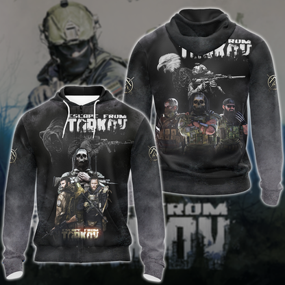 Escape From Tarkov Video Game 3D All Over Printed T-shirt Tank Top Zip Hoodie Pullover Hoodie Hawaiian Shirt Beach Shorts Jogger Zip Hoodie
