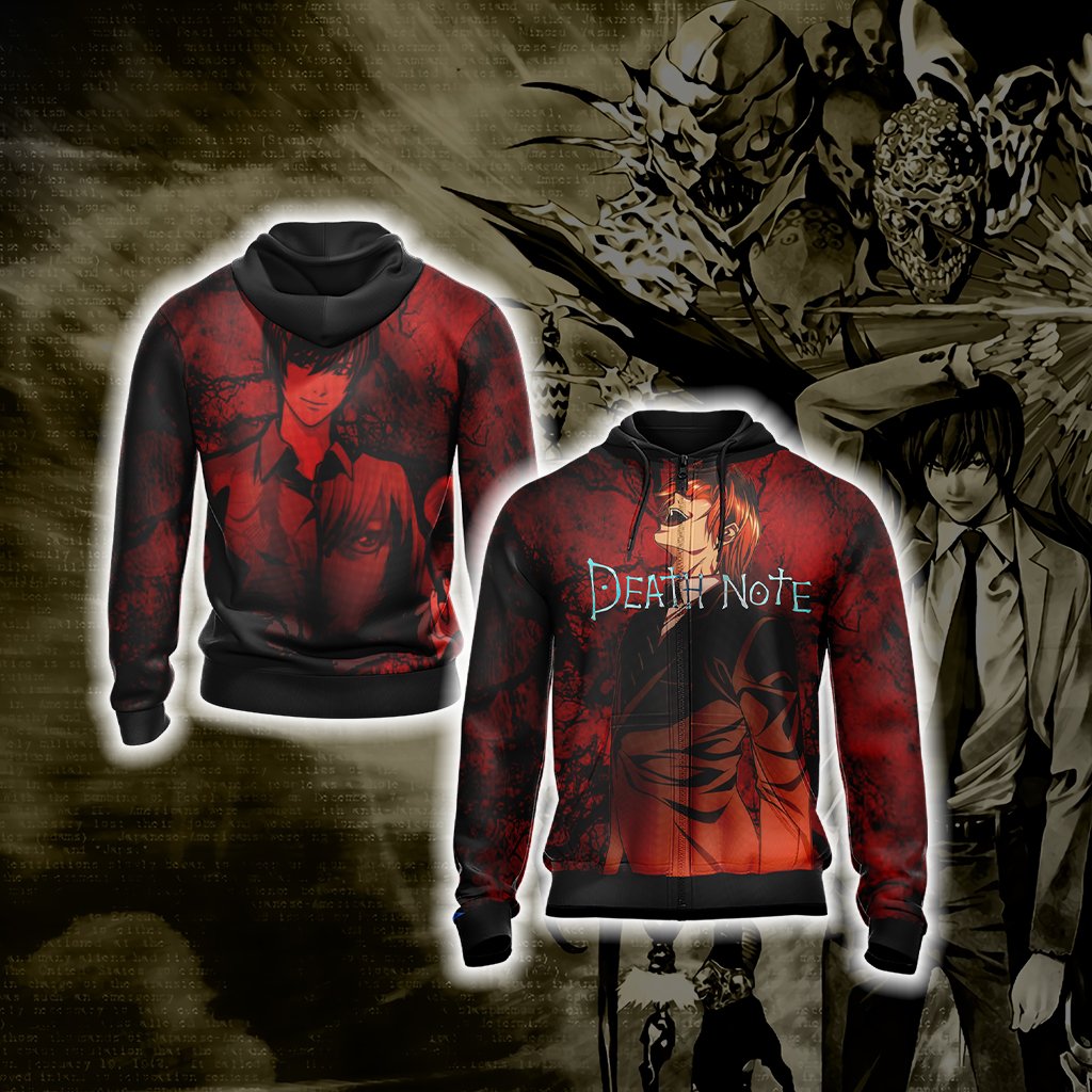 Death Note - Light Yagami Unisex 3D T-shirt Zip Hoodie