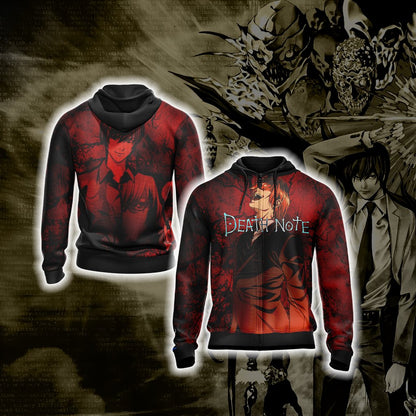 Death Note - Light Yagami Unisex 3D T-shirt Zip Hoodie