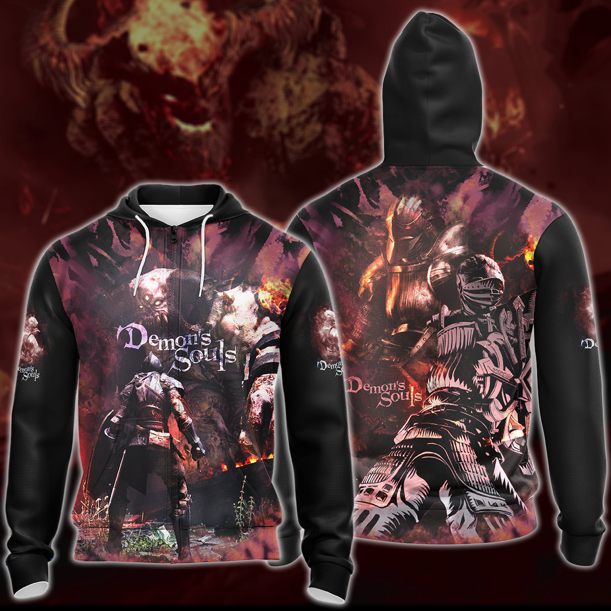 Demon's Souls Video Game 3D All Over Printed T-shirt Tank Top Zip Hoodie Pullover Hoodie Hawaiian Shirt Beach Shorts Jogger Zip Hoodie