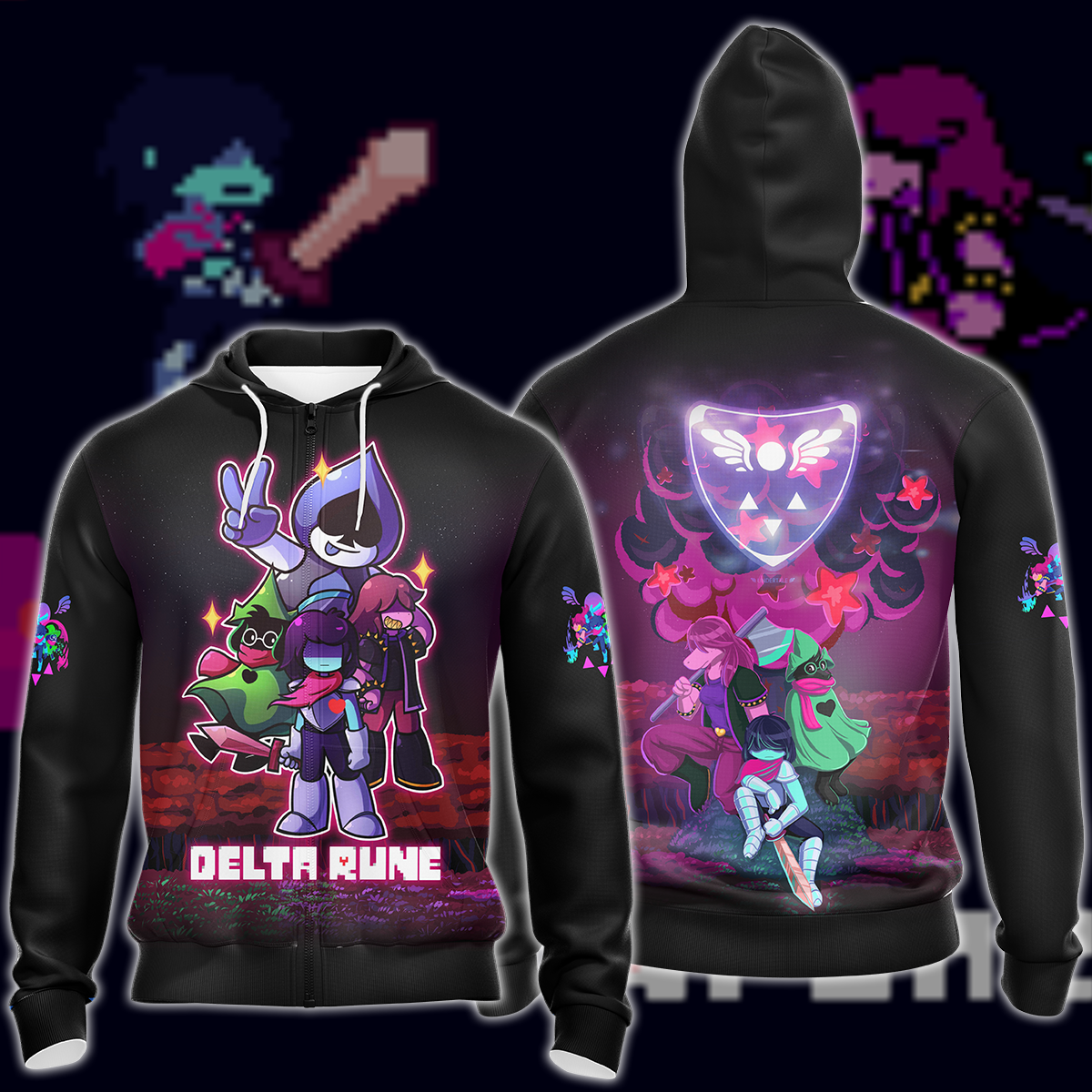 Deltarune Video Game 3D All Over Printed T-shirt Tank Top Zip Hoodie Pullover Hoodie Hawaiian Shirt Beach Shorts Jogger Zip Hoodie
