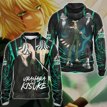 Bleach Kisuke Urahara Anime Manga 3D All Over Print T-shirt Tank Top Zip Hoodie Pullover Hoodie Hawaiian Shirt Beach Shorts Jogger Zip Hoodie