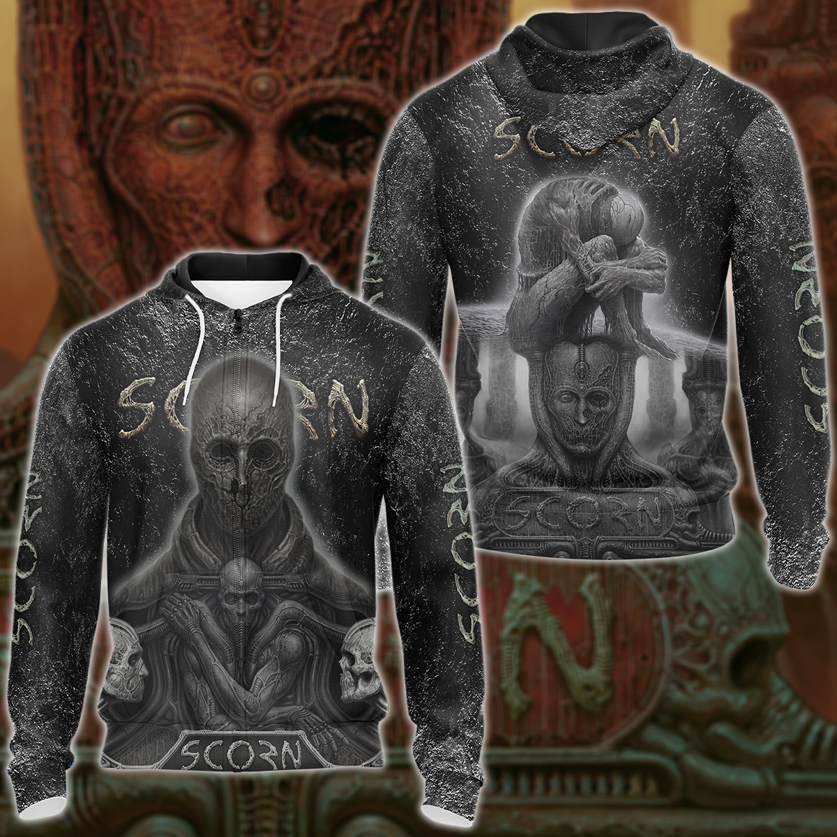 Scorn Video Game 3D All Over Print T-shirt Tank Top Zip Hoodie Pullover Hoodie Hawaiian Shirt Beach Shorts Jogger Zip Hoodie