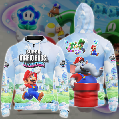 Super Mario Bros. Wonder Video Game All Over Printed T-shirt Tank Top Zip Hoodie Pullover Hoodie Hawaiian Shirt Beach Shorts Joggers Zip Hoodie