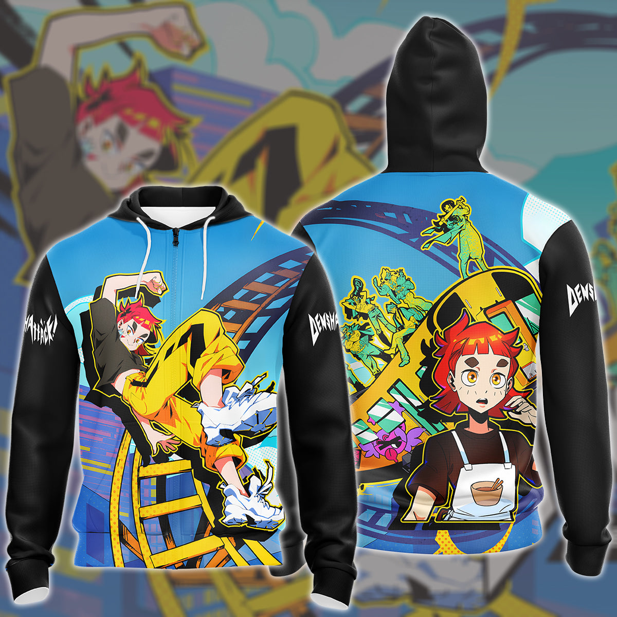 Denshattack Video Game All Over Printed T-shirt Tank Top Zip Hoodie Pullover Hoodie Hawaiian Shirt Beach Shorts Joggers
