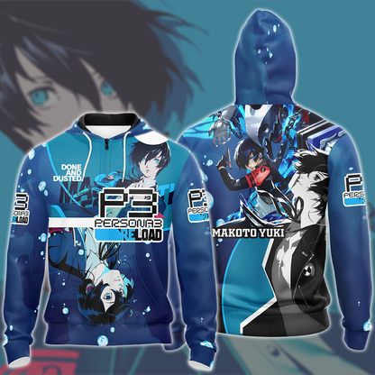 Persona 3 Reload Makoto Yuki Video Game All Over Printed T-shirt Tank Top Zip Hoodie Pullover Hoodie Hawaiian Shirt Beach Shorts Joggers Zip Hoodie