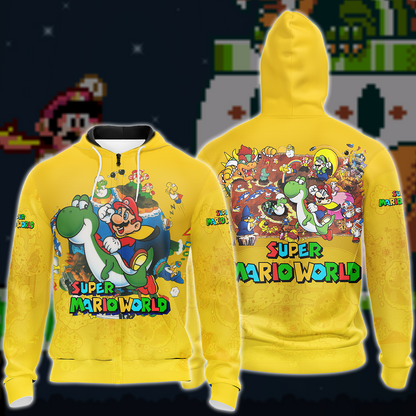 Super Mario World Video Game 3D All Over Printed T-shirt Tank Top Zip Hoodie Pullover Hoodie Hawaiian Shirt Beach Shorts Joggers Zip Hoodie