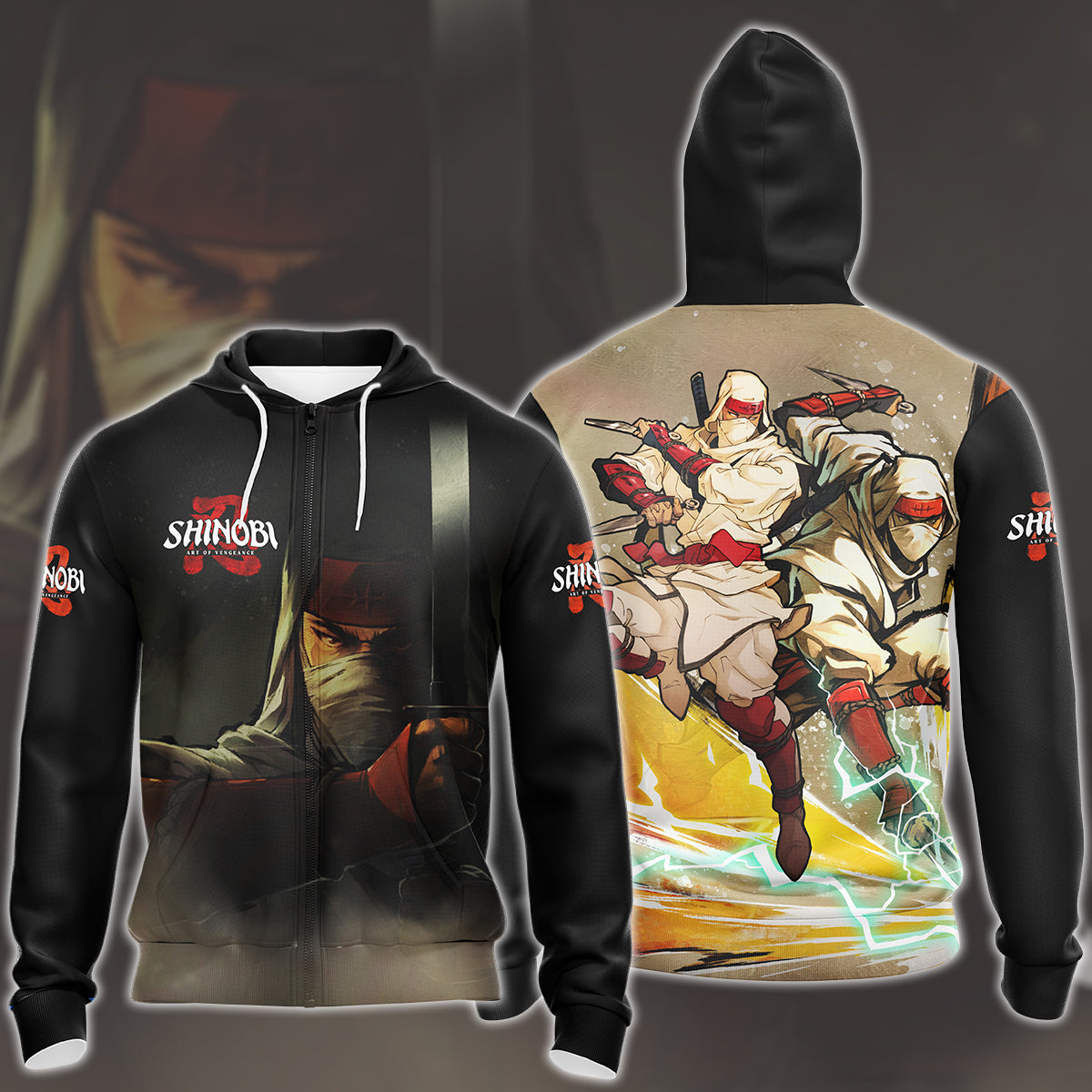 Shinobi: Art of Vengeance Video Game All Over Printed T-shirt Tank Top Zip Hoodie Pullover Hoodie Hawaiian Shirt Beach Shorts Joggers Zip Hoodie