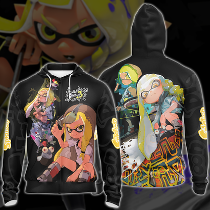 Splatoon 3 Video Game 3D All Over Printed T-shirt Tank Top Zip Hoodie Pullover Hoodie Hawaiian Shirt Beach Shorts Jogger Zip Hoodie