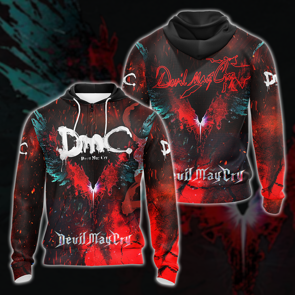 Devil May Cry All Over Print T-shirt Tank Top Zip Hoodie Pullover Hoodie Hawaiian Shirt Zip Hoodie