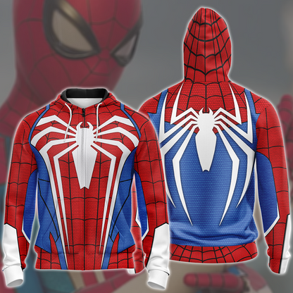 Spider-Man 2 Peter Parker Advanced Suit 2.0 Cosplay Video Game All Over Printed T-shirt Tank Top Zip Hoodie Pullover Hoodie Hawaiian Shirt Beach Shorts Joggers Zip Hoodie