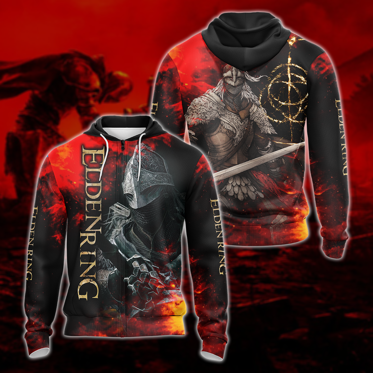 Elden Ring 3D All Over Print T-shirt Tank Top Zip Hoodie Pullover Hoodie Hawaiian Shirt Beach Shorts Jogger Zip Hoodie