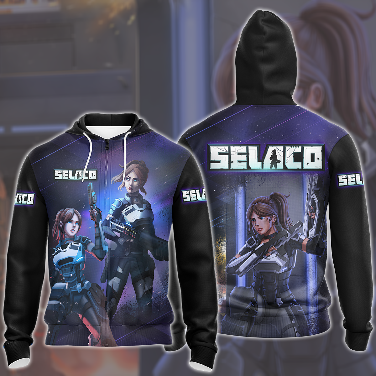 Selaco Video Game All Over Printed T-shirt Tank Top Zip Hoodie Pullover Hoodie Hawaiian Shirt Beach Shorts Joggers Zip Hoodie