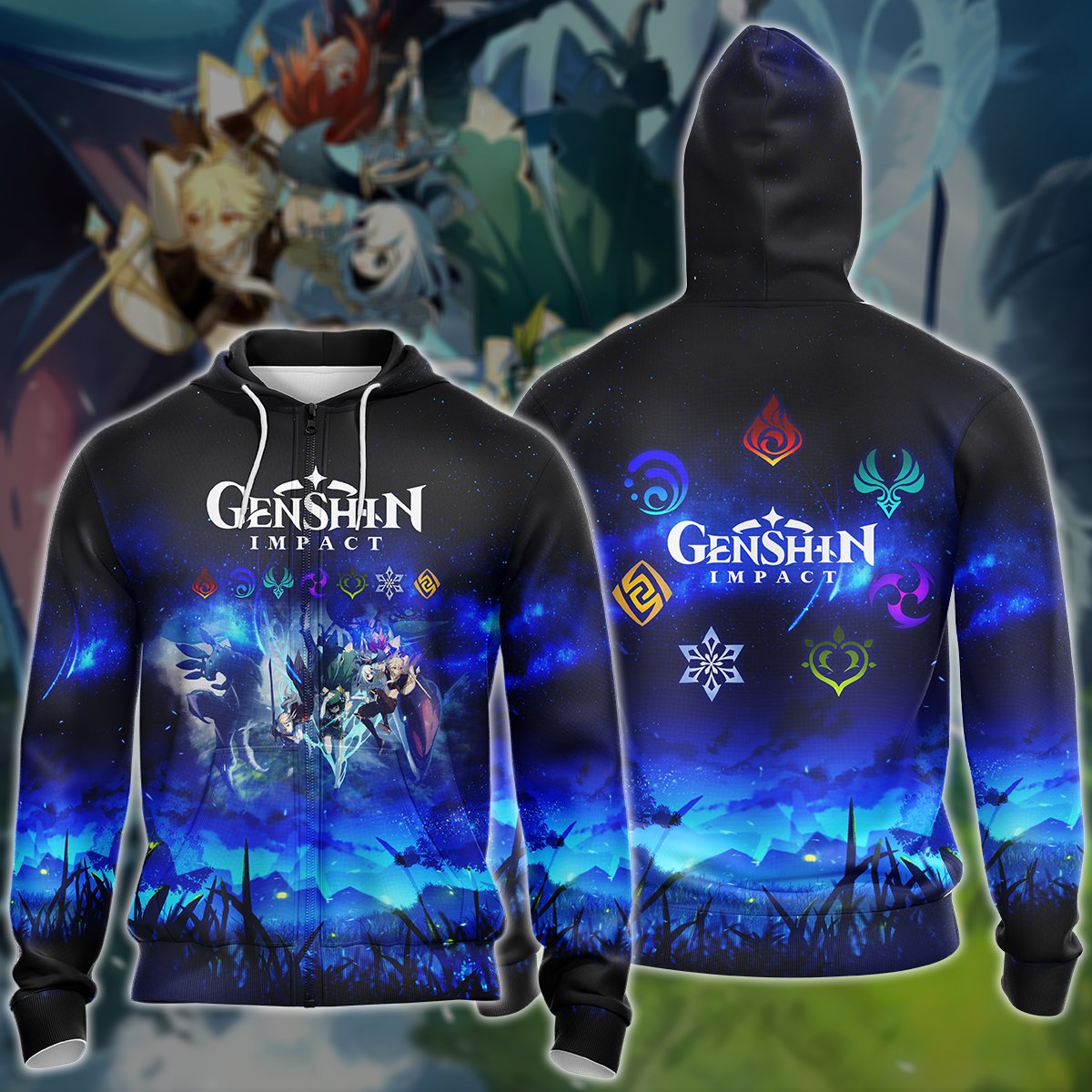 Genshin Impact Video Game 3D All Over Printed T-shirt Tank Top Zip Hoodie Pullover Hoodie Hawaiian Shirt Beach Shorts Jogger Zip Hoodie
