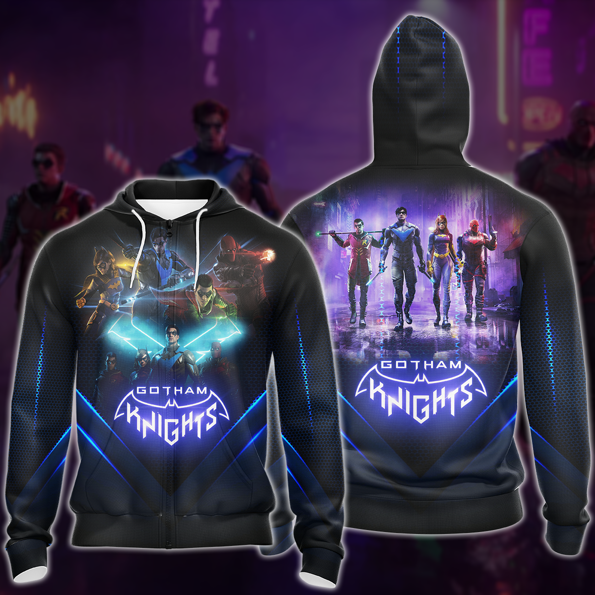 Gotham Knights Video Game 3D All Over Print T-shirt Tank Top Zip Hoodie Pullover Hoodie Hawaiian Shirt Beach Shorts Jogger Zip Hoodie