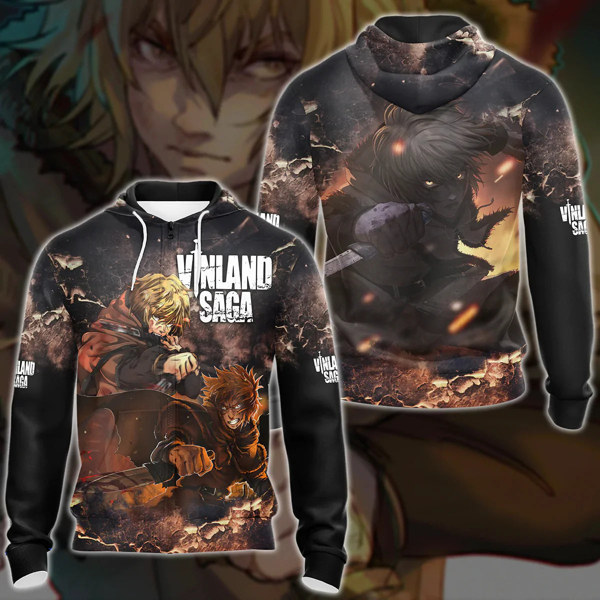 Vinland Saga Anime Manga 3D All Over Print T-shirt Tank Top Zip Hoodie Pullover Hoodie Hawaiian Shirt Beach Shorts Jogger Zip Hoodie