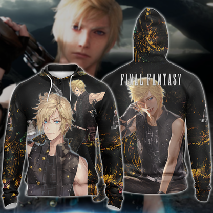 Final Fantasy XV Prompto Argentum Video Game 3D All Over Print T-shirt Tank Top Zip Hoodie Pullover Hoodie Hawaiian Shirt Beach Shorts Jogger Zip Hoodie