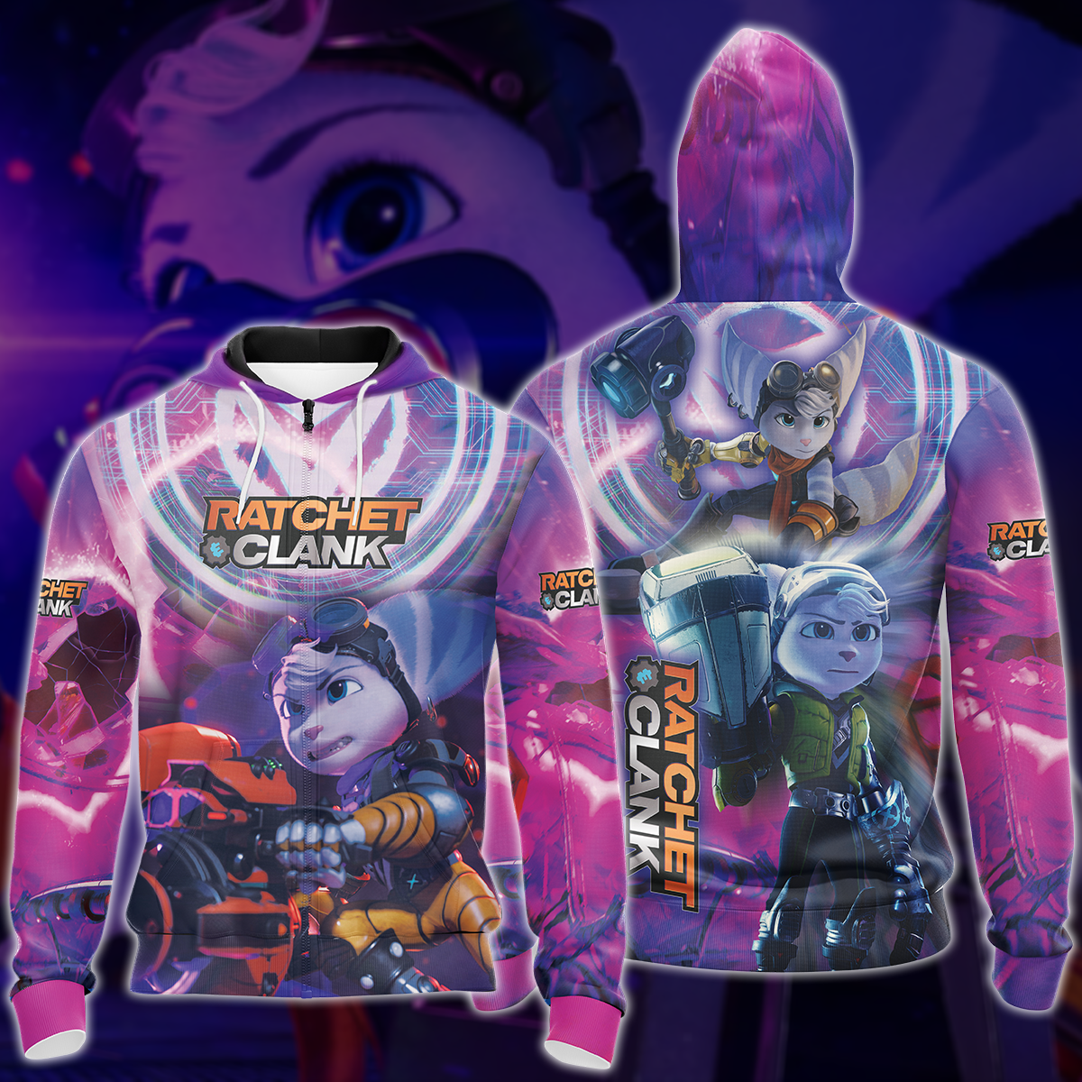 Ratchet & Clank Video Game All Over Printed T-shirt Tank Top Zip Hoodie Pullover Hoodie Hawaiian Shirt Beach Shorts Joggers Zip Hoodie
