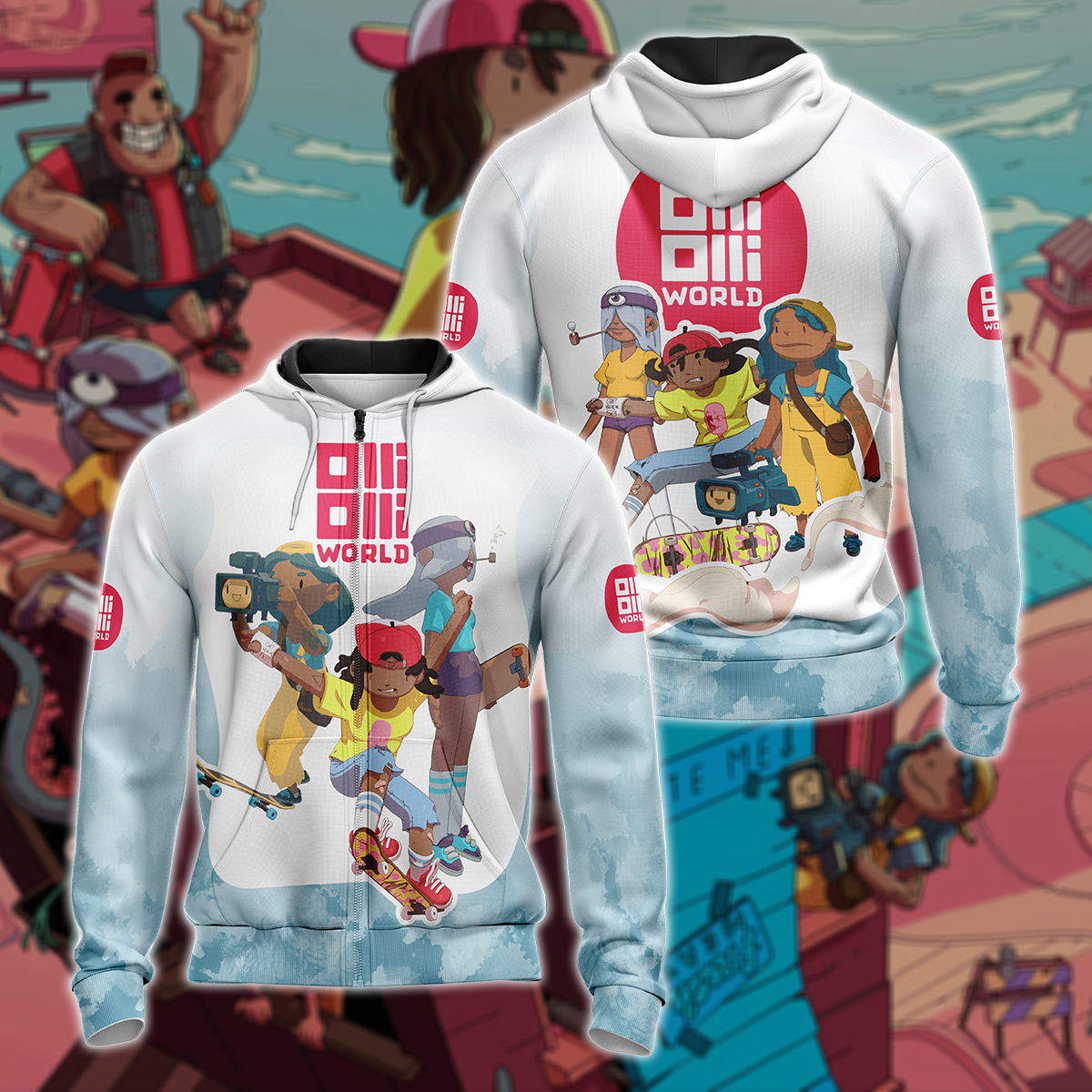 OlliOlli World 3D All Over Print T-shirt Tank Top Zip Hoodie Pullover Hoodie Hawaiian Shirt Beach Shorts Jogger Zip Hoodie