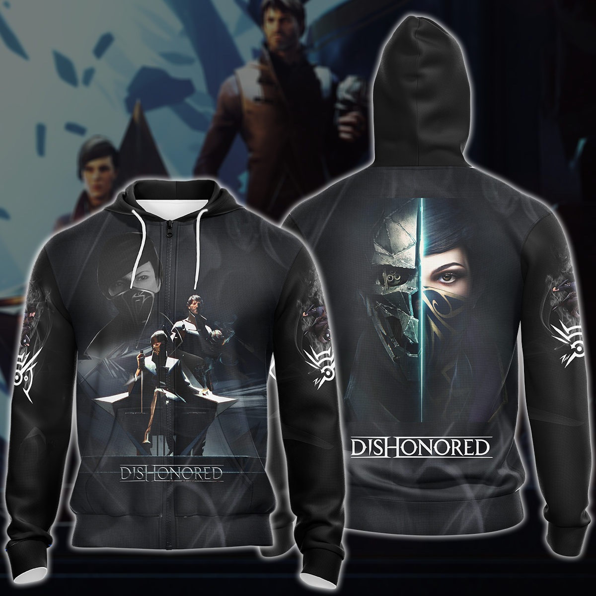 Dishonored 2 Video Game 3D All Over Printed T-shirt Tank Top Zip Hoodie Pullover Hoodie Hawaiian Shirt Beach Shorts Jogger Zip Hoodie