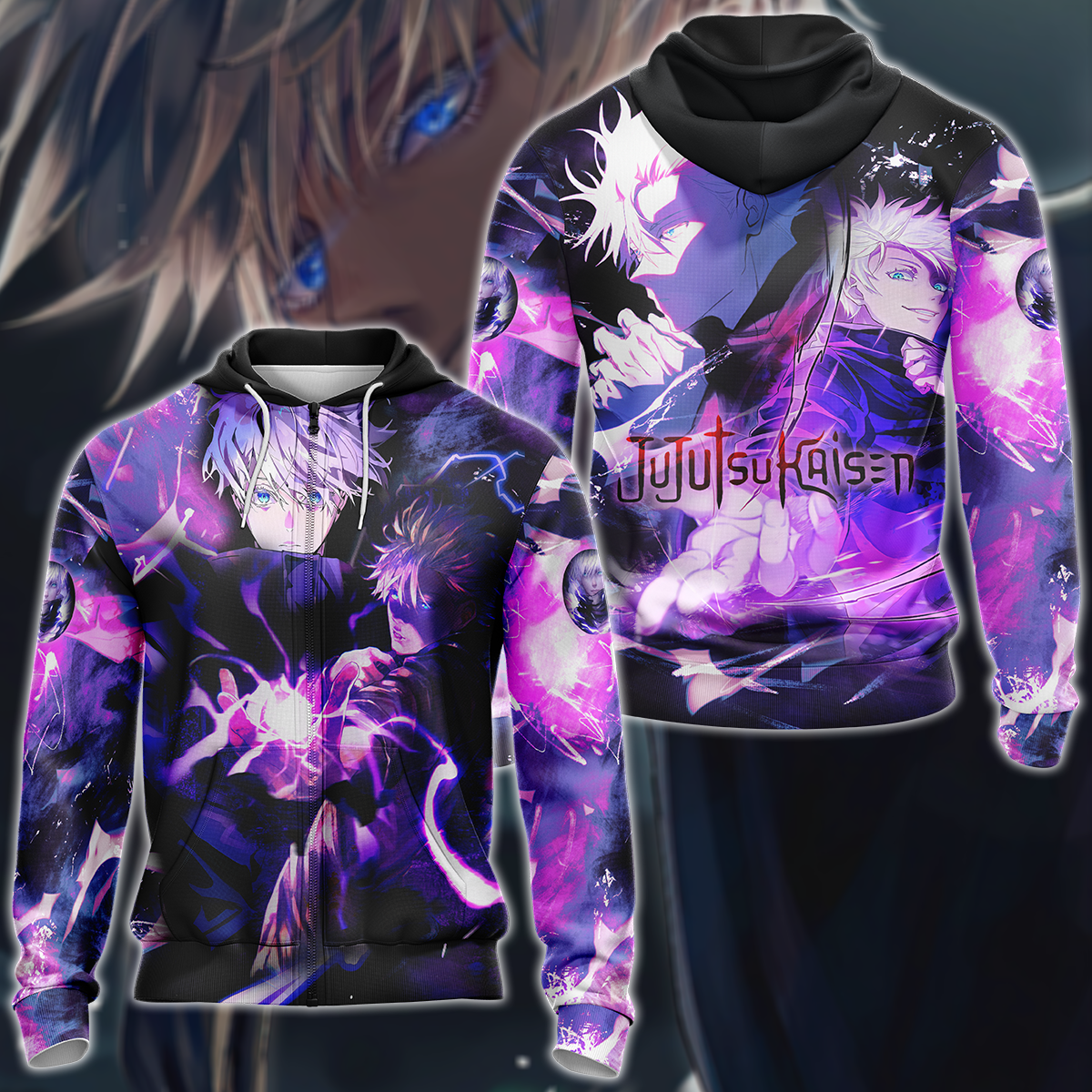Jujutsu Kaisen Gojo Satoru 3D All Over Print T-shirt Tank Top Zip Hoodie Pullover Hoodie Hawaiian Shirt Beach Shorts Jogger Zip Hoodie