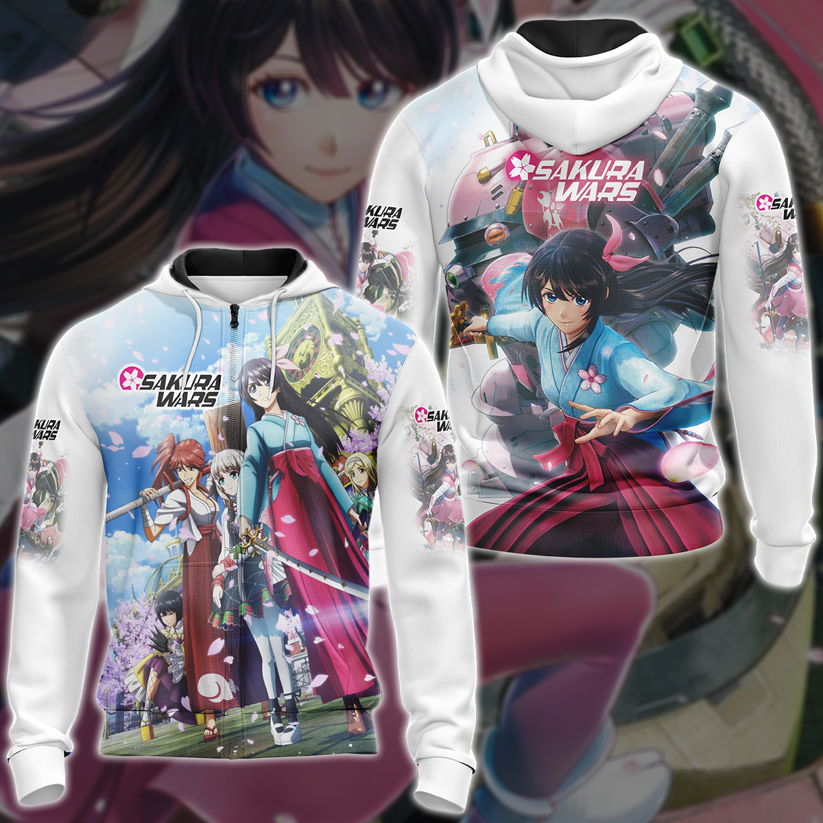 Sakura Wars Video Game 3D All Over Printed T-shirt Tank Top Zip Hoodie Pullover Hoodie Hawaiian Shirt Beach Shorts Jogger Zip Hoodie