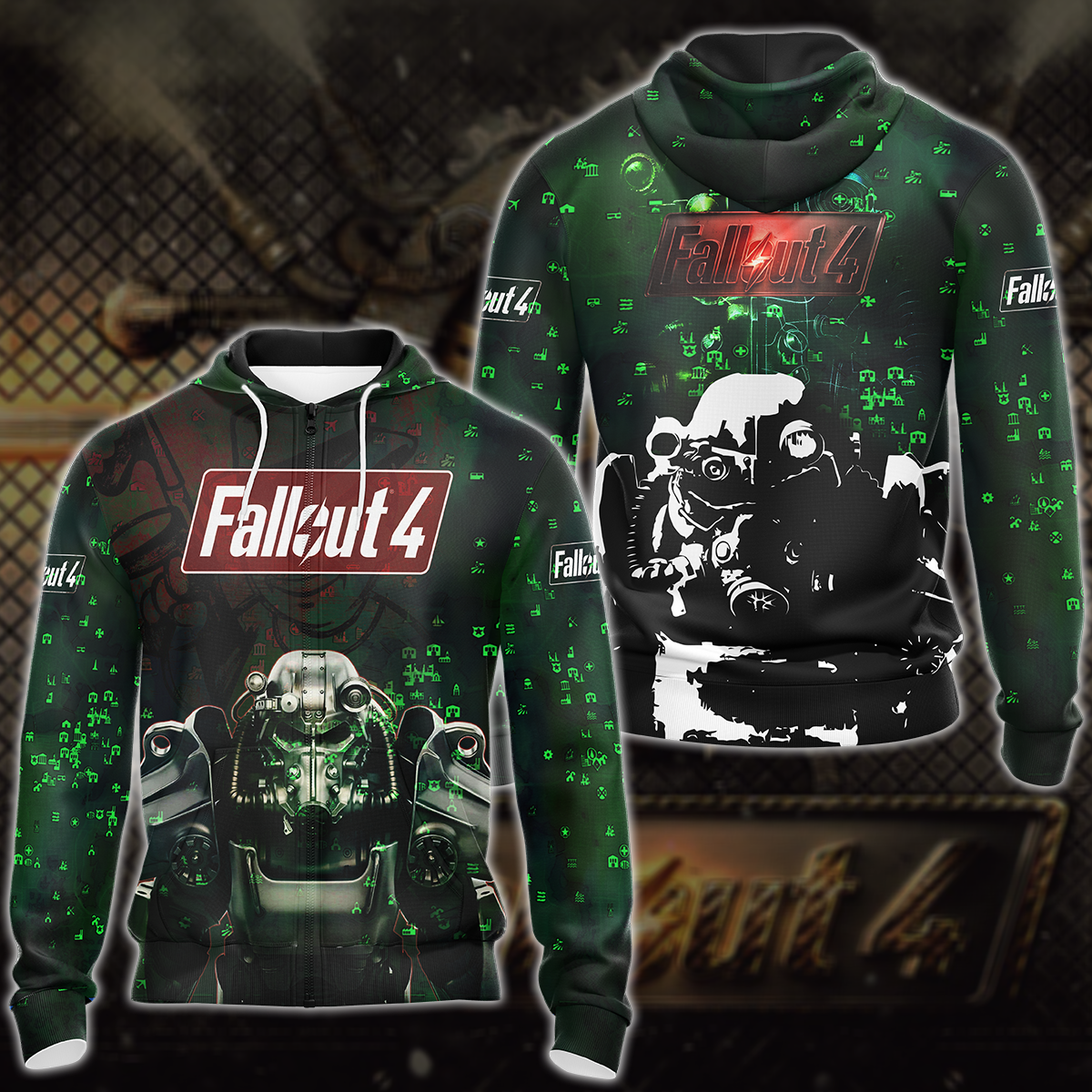 Fallout 4 Video Game 3D All Over Print T-shirt Tank Top Zip Hoodie Pullover Hoodie Hawaiian Shirt Beach Shorts Jogger Zip Hoodie