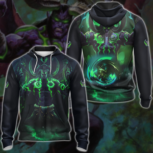 World Of Warcraft Illidan Stormrage Video Game 3D All Over Print T-shirt Tank Top Zip Hoodie Pullover Hoodie Hawaiian Shirt Beach Shorts Jogger Zip Hoodie S 