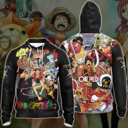 One Piece Straw Hat Pirates Anime Manga 3D All Over Print T-shirt Tank Top Zip Hoodie Pullover Hoodie Hawaiian Shirt Beach Shorts Jogger Zip Hoodie