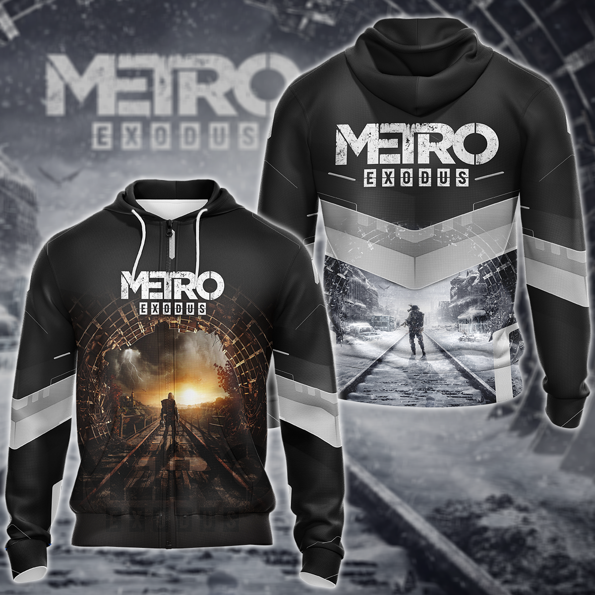 Metro Exodus Video Game 3D All Over Print T-shirt Tank Top Zip Hoodie Pullover Hoodie Hawaiian Shirt Beach Shorts Jogger Zip Hoodie