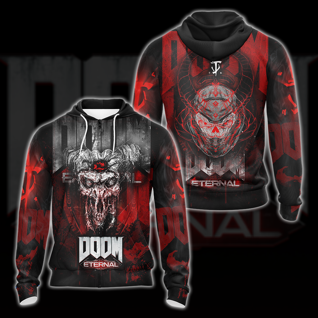 DOOM Eternal All Over Print T-shirt Tank Top Zip Hoodie Pullover Hoodie Hawaiian Shirt Zip Hoodie
