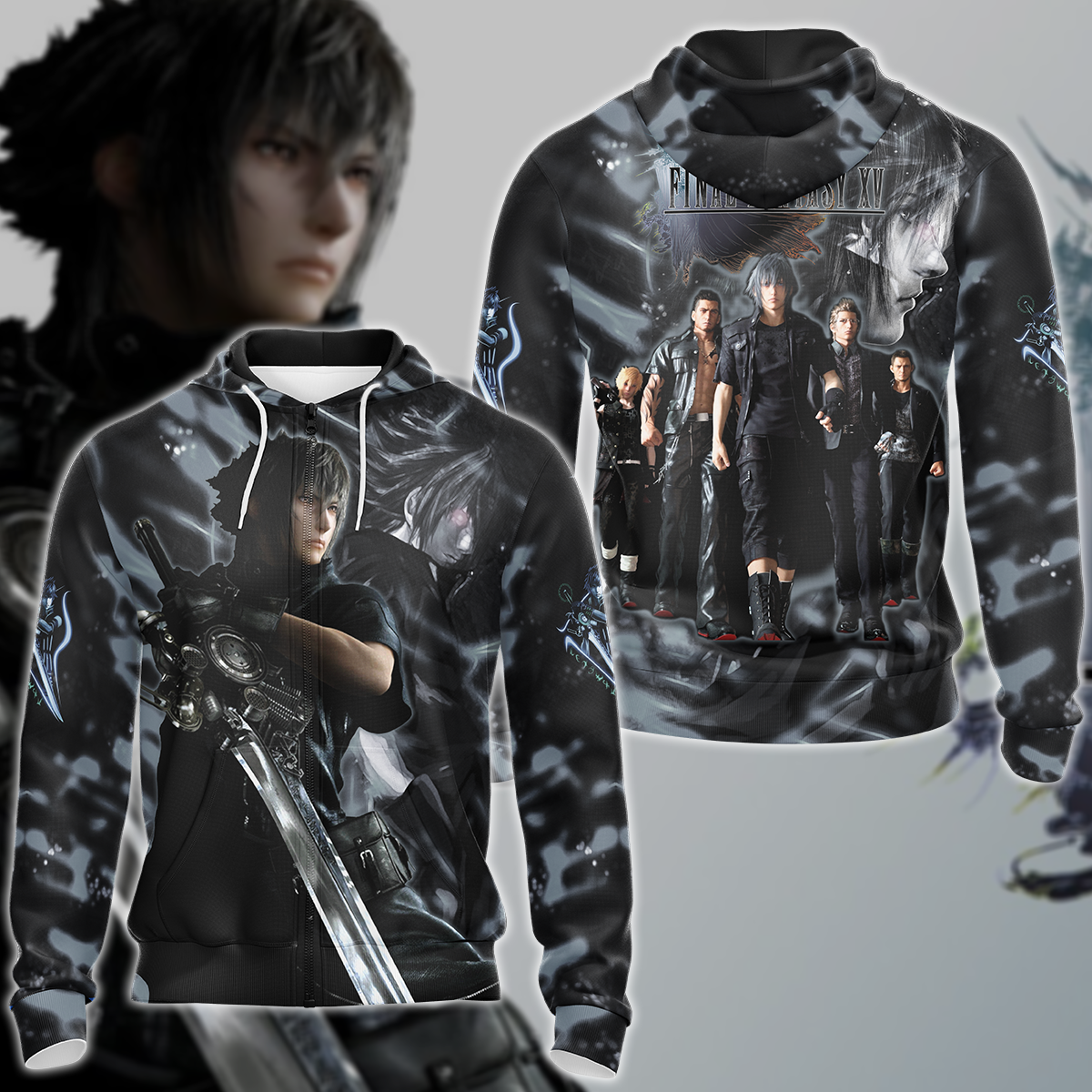 Final Fantasy XV Video Game 3D All Over Print T-shirt Tank Top Zip Hoodie Pullover Hoodie Hawaiian Shirt Beach Shorts Jogger Zip Hoodie