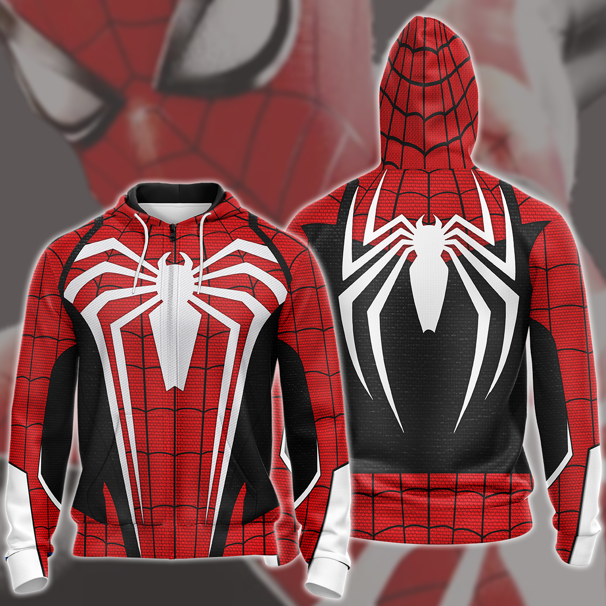 Spider-Man 2 Peter Parker Advanced Suit 2.0 Red & Black Cosplay Video Game All Over Printed T-shirt Tank Top Zip Hoodie Pullover Hoodie Hawaiian Shirt Beach Shorts Joggers Zip Hoodie