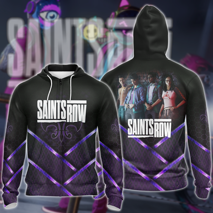 Saints Row Video Game 3D All Over Print T-shirt Tank Top Zip Hoodie Pullover Hoodie Hawaiian Shirt Beach Shorts Jogger Zip Hoodie