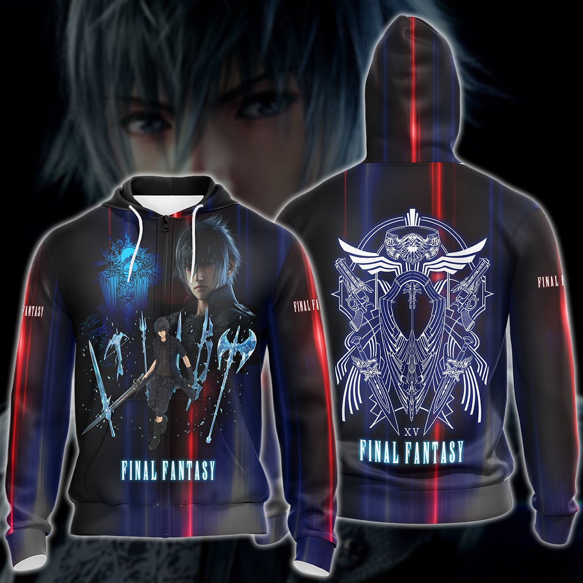 Final Fantasy XV Video Game 3D All Over Printed T-shirt Tank Top Zip Hoodie Pullover Hoodie Hawaiian Shirt Beach Shorts Jogger Zip Hoodie