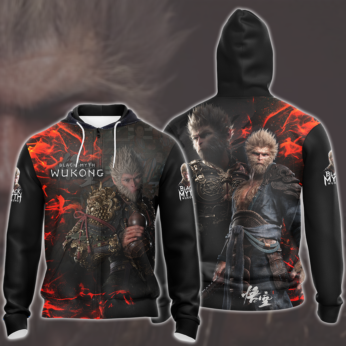 Black Myth: Wukong Video Game All Over Printed T-shirt Tank Top Zip Hoodie Pullover Hoodie Hawaiian Shirt Beach Shorts Joggers Zip Hoodie S 