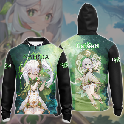 Genshin Impact Nahida Video Game All Over Printed T-shirt Tank Top Zip Hoodie Pullover Hoodie Hawaiian Shirt Beach Shorts Joggers Zip Hoodie