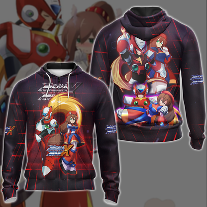 Mega Man X: Zero & Iris Video Game 3D All Over Printed T-shirt Tank Top Zip Hoodie Pullover Hoodie Hawaiian Shirt Beach Shorts Jogger Zip Hoodie
