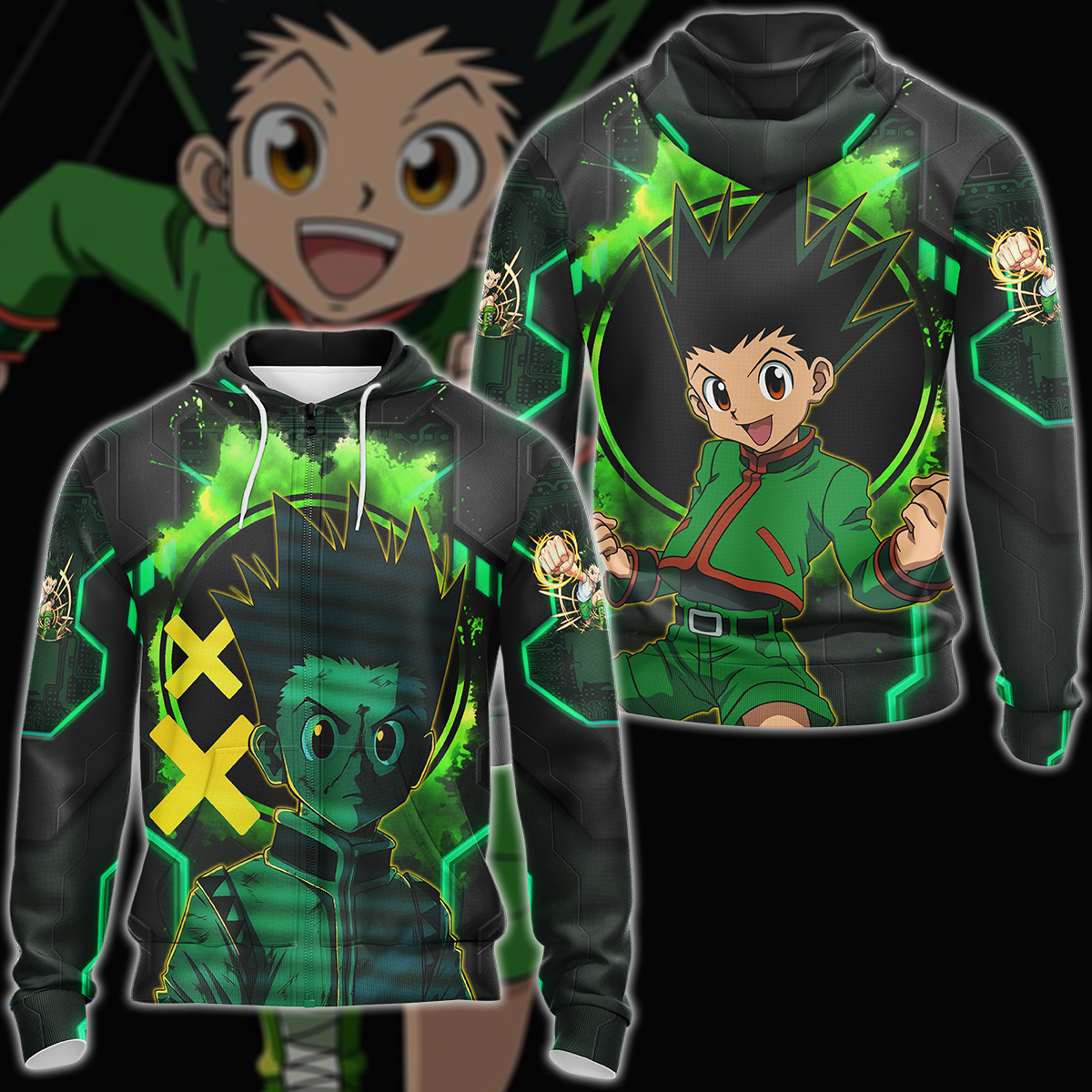 Hunter x Hunter Gon 3D All Over Print T-shirt Tank Top Zip Hoodie Pullover Hoodie Hawaiian Shirt Beach Shorts Jogger Zip Hoodie