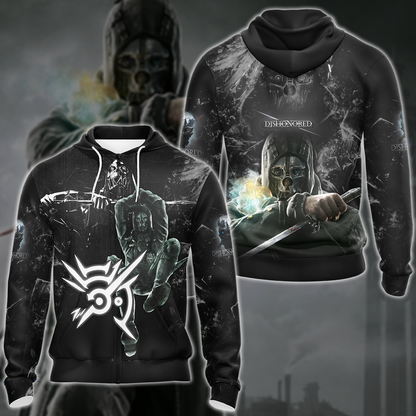 Dishonored Video Game 3D All Over Printed T-shirt Tank Top Zip Hoodie Pullover Hoodie Hawaiian Shirt Beach Shorts Jogger Zip Hoodie